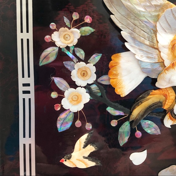 Stunning Vintage Asian Carved Eagle Abalone Inlay Photo Album - Picture 7 of 16